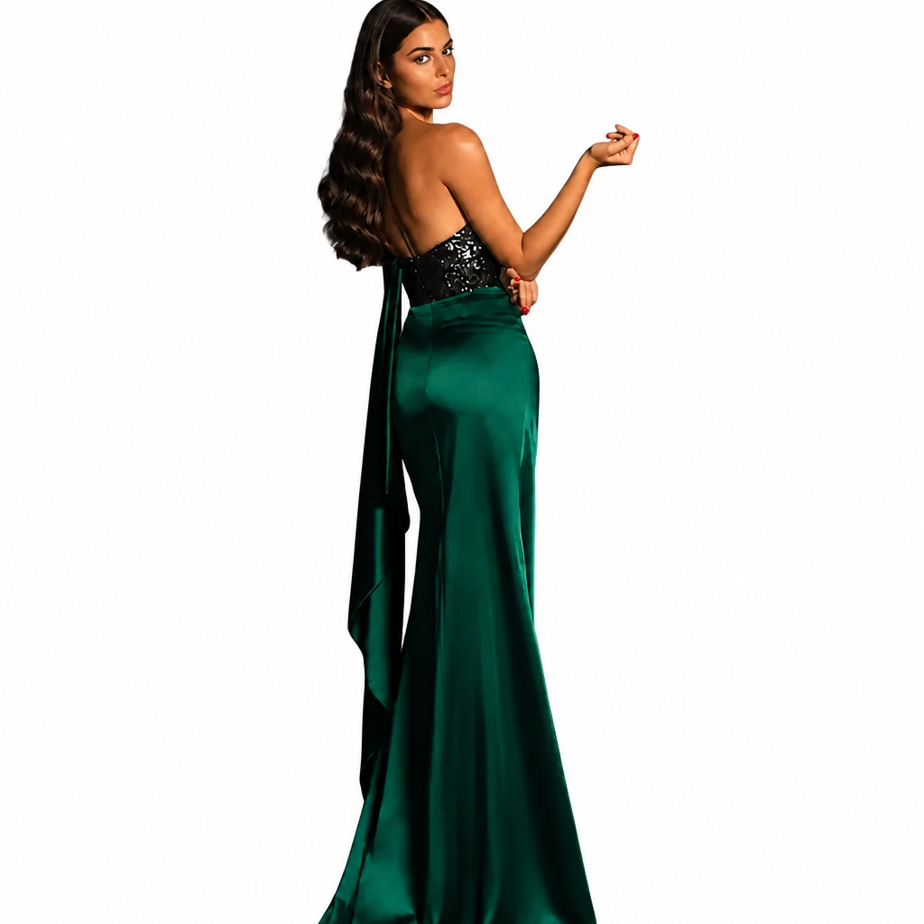 Aurora One-Shoulder Satin Maxi Gown