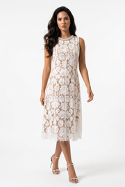 Pearl Lace Midi Dress