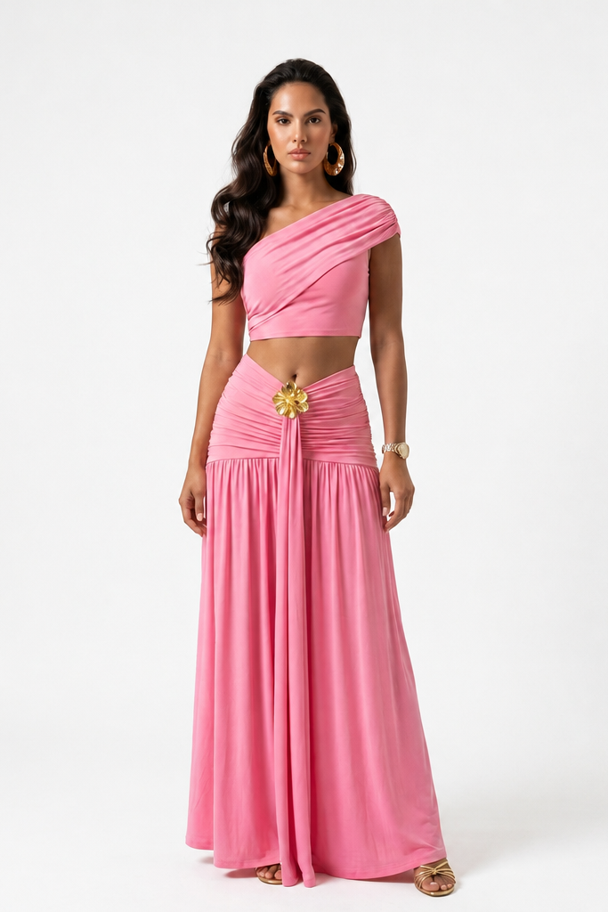 Celeste One-Shoulder Maxi Set
