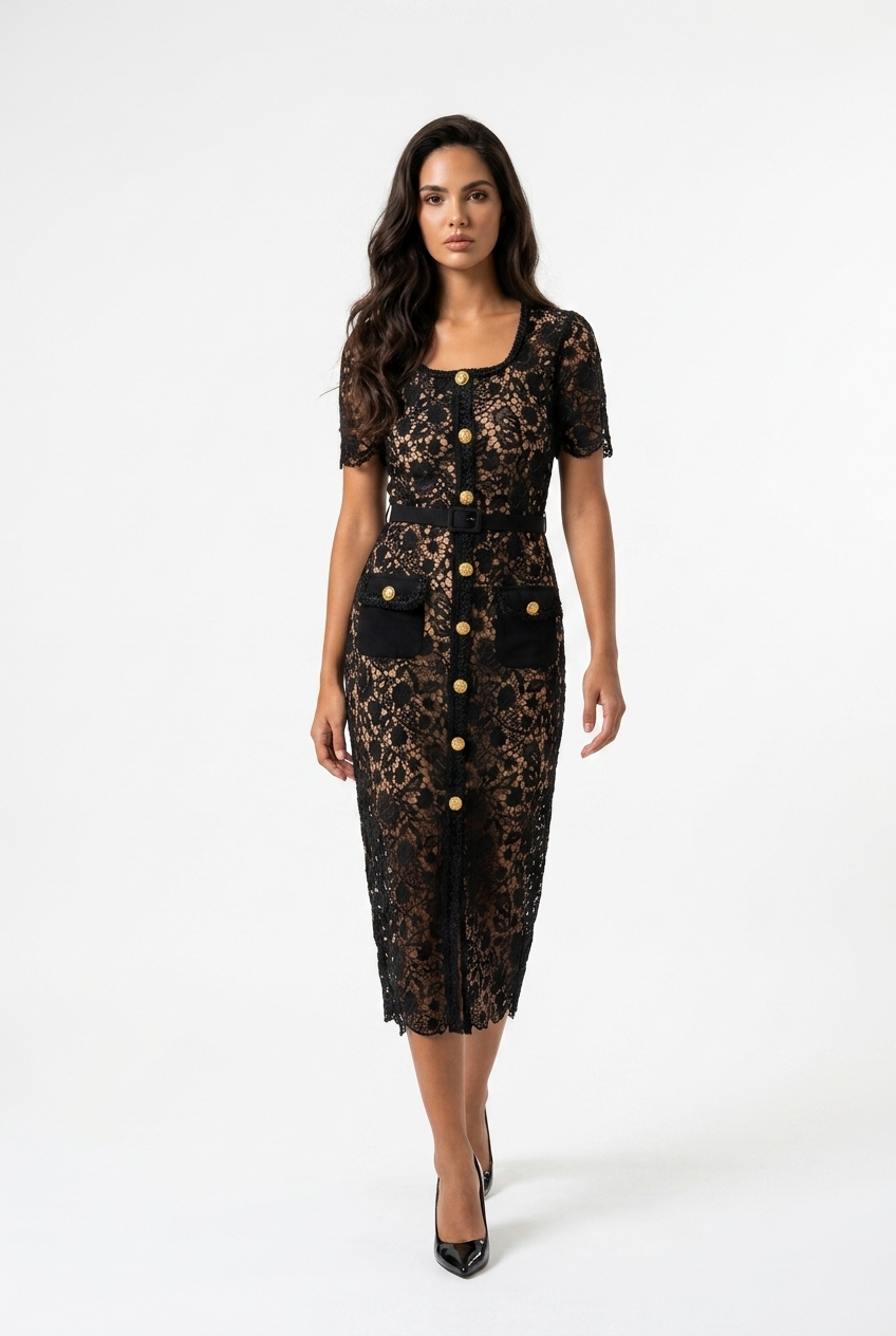 Ellen Lace Midi Dress