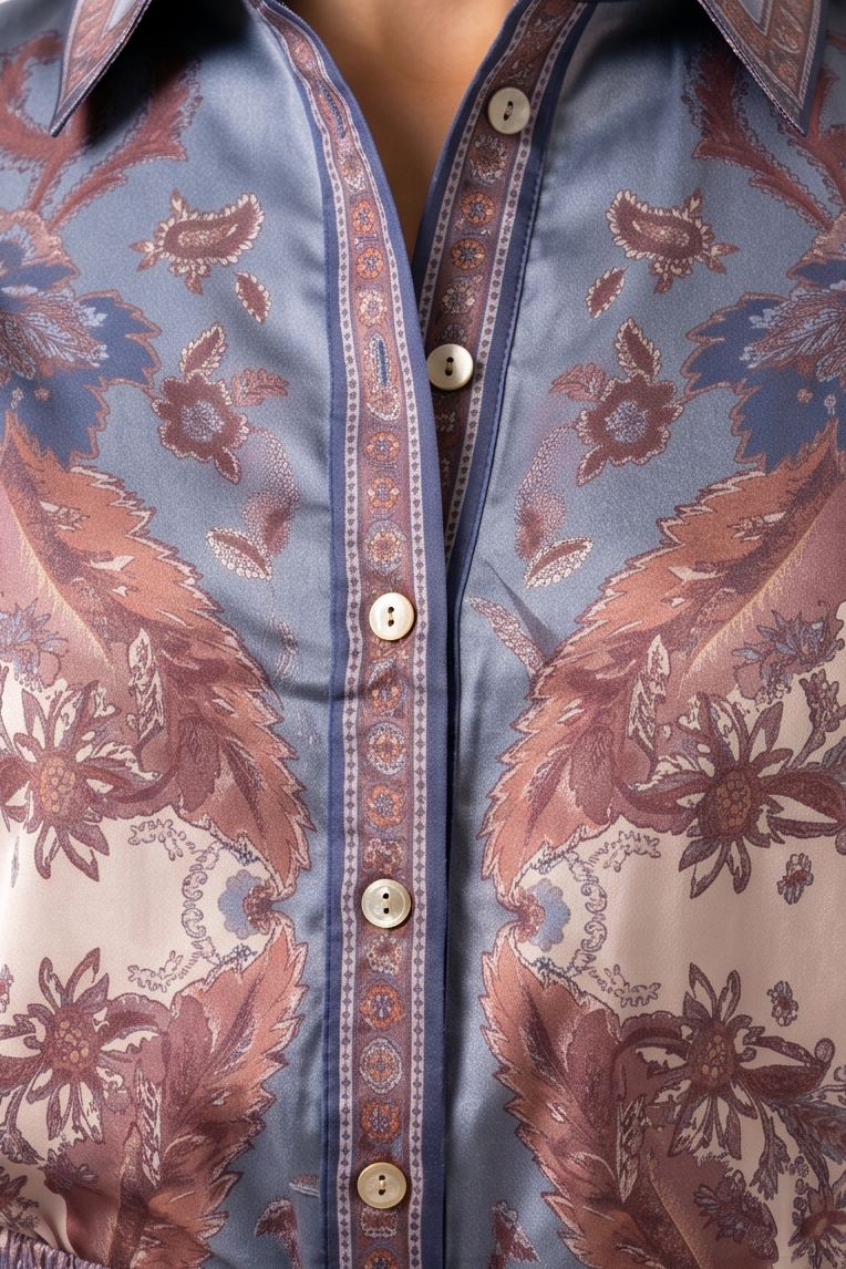Printed long sleeve shirt and shorts set
