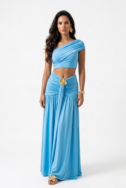 Celeste One-Shoulder Maxi Set