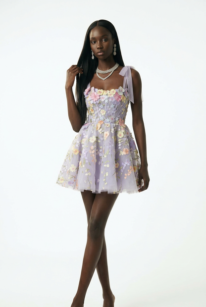 Lavender Bloom Mini Dress