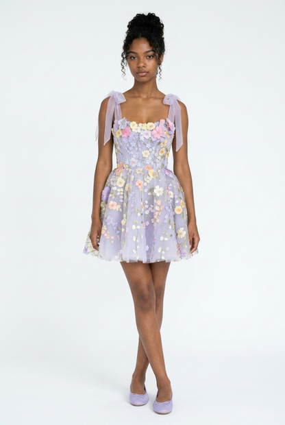 Lavender Bloom Mini Dress