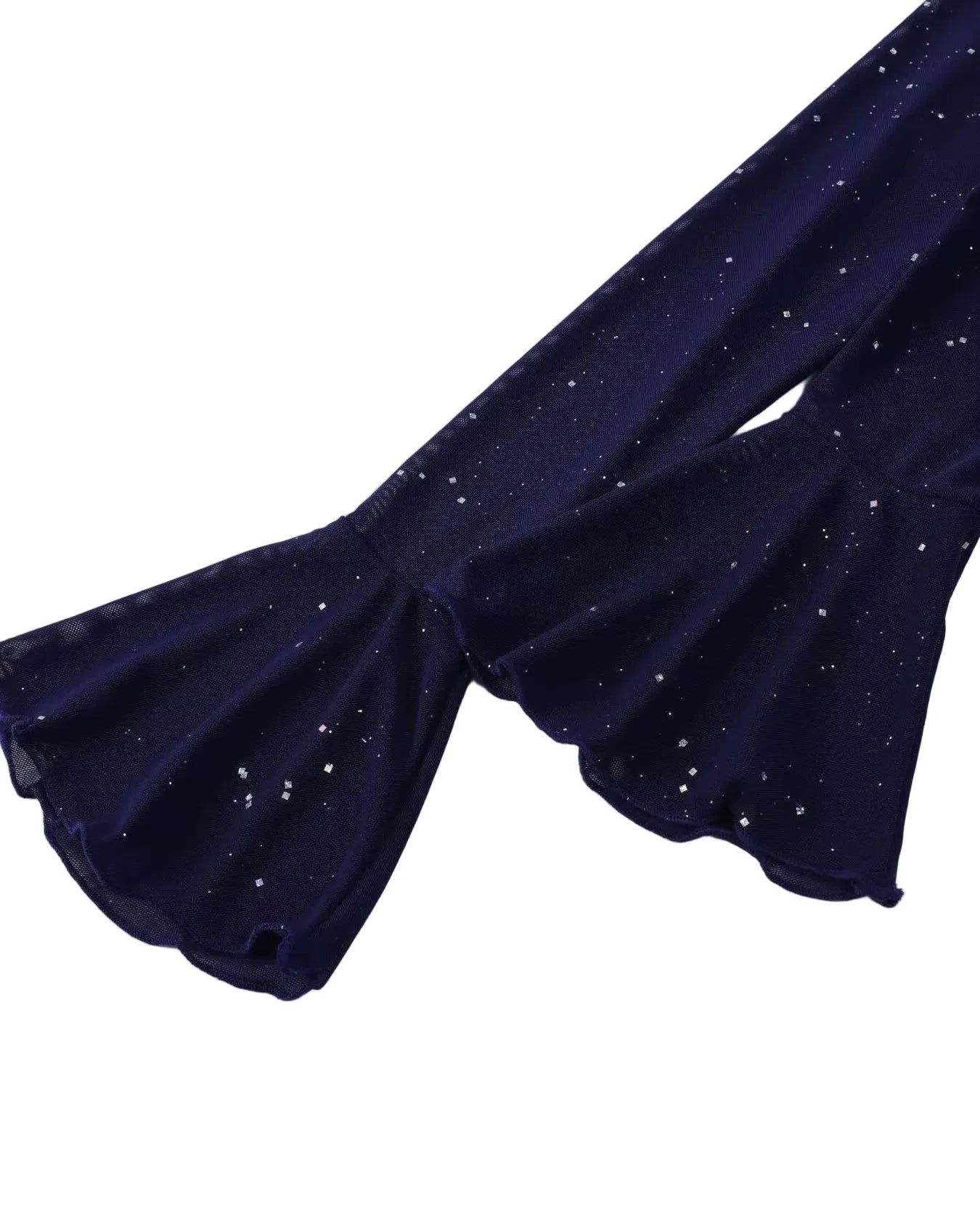 Valentina off-shoulder glitter evening gown close up hands fabric