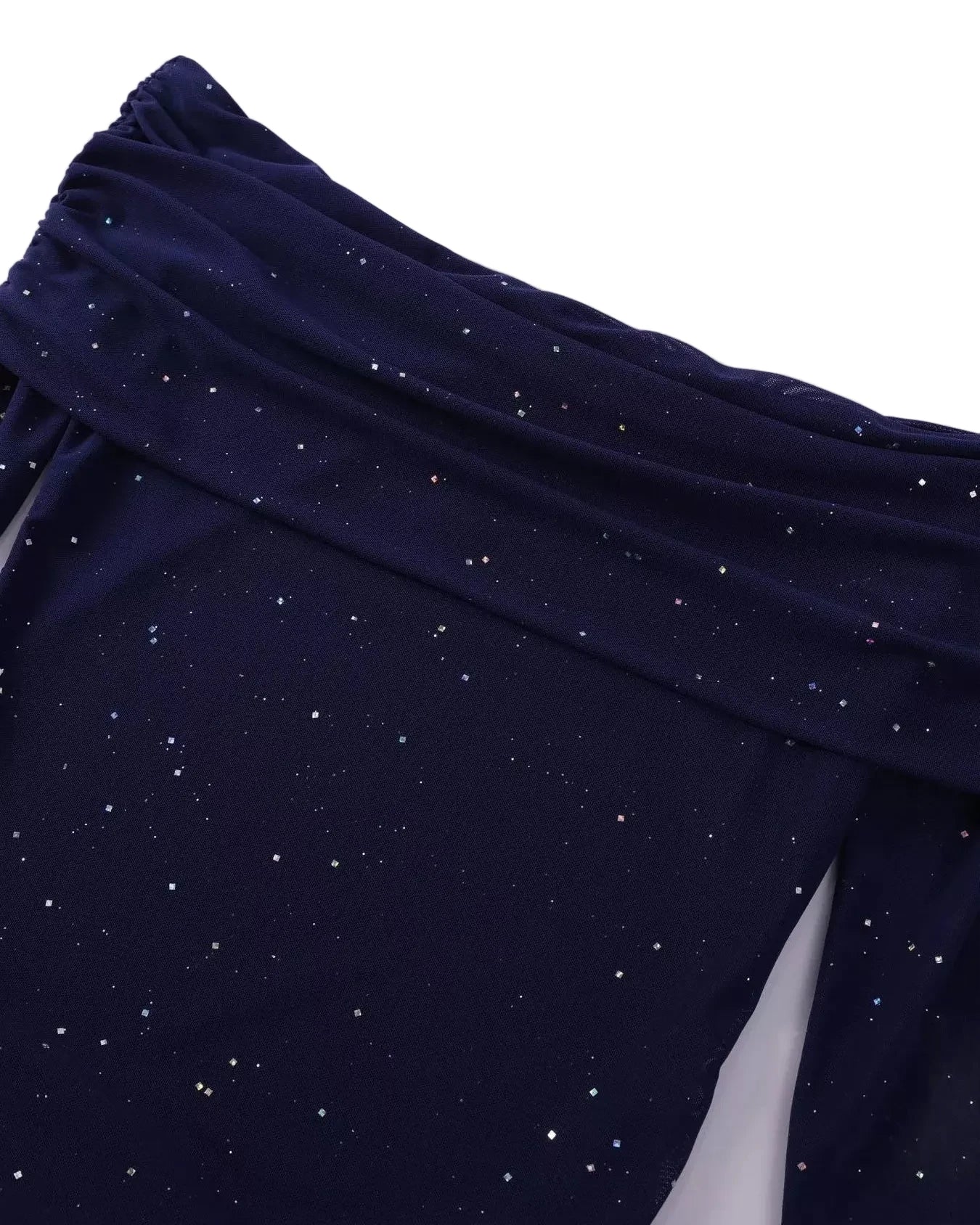 Valentina off-shoulder glitter evening gown close up fabric