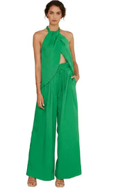 Halter Neck Wide Leg Pants Set