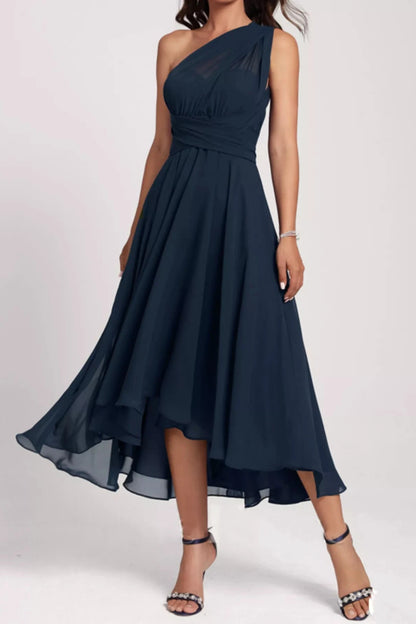 ruched a line midi dress elegant evening outfit